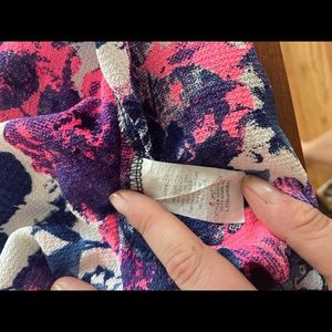 Navy, pink and white floral dress!